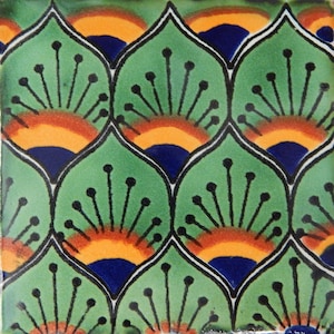 1 4x4 Pieces Mexican Talavera Tiles Handmade Decorative folk art C154