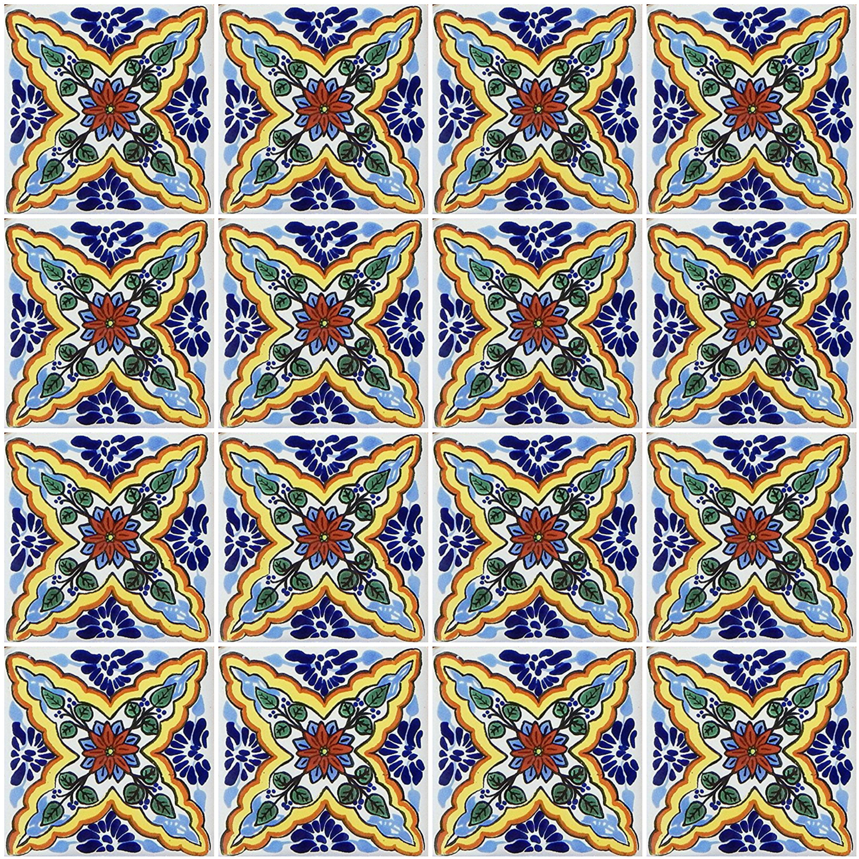 6 Mexican Talavera TILES Ceramic 6x6" Stairs Backsplash C327 6 Mexican Talavera TILES Ceramic 6x6" Stairs Backsplash C327