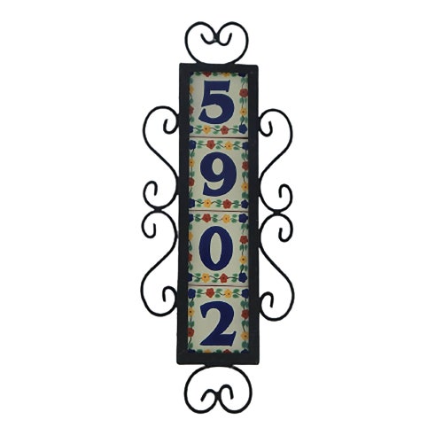 Vertical House Number Frame House Numbers Sign Talavera Etsy