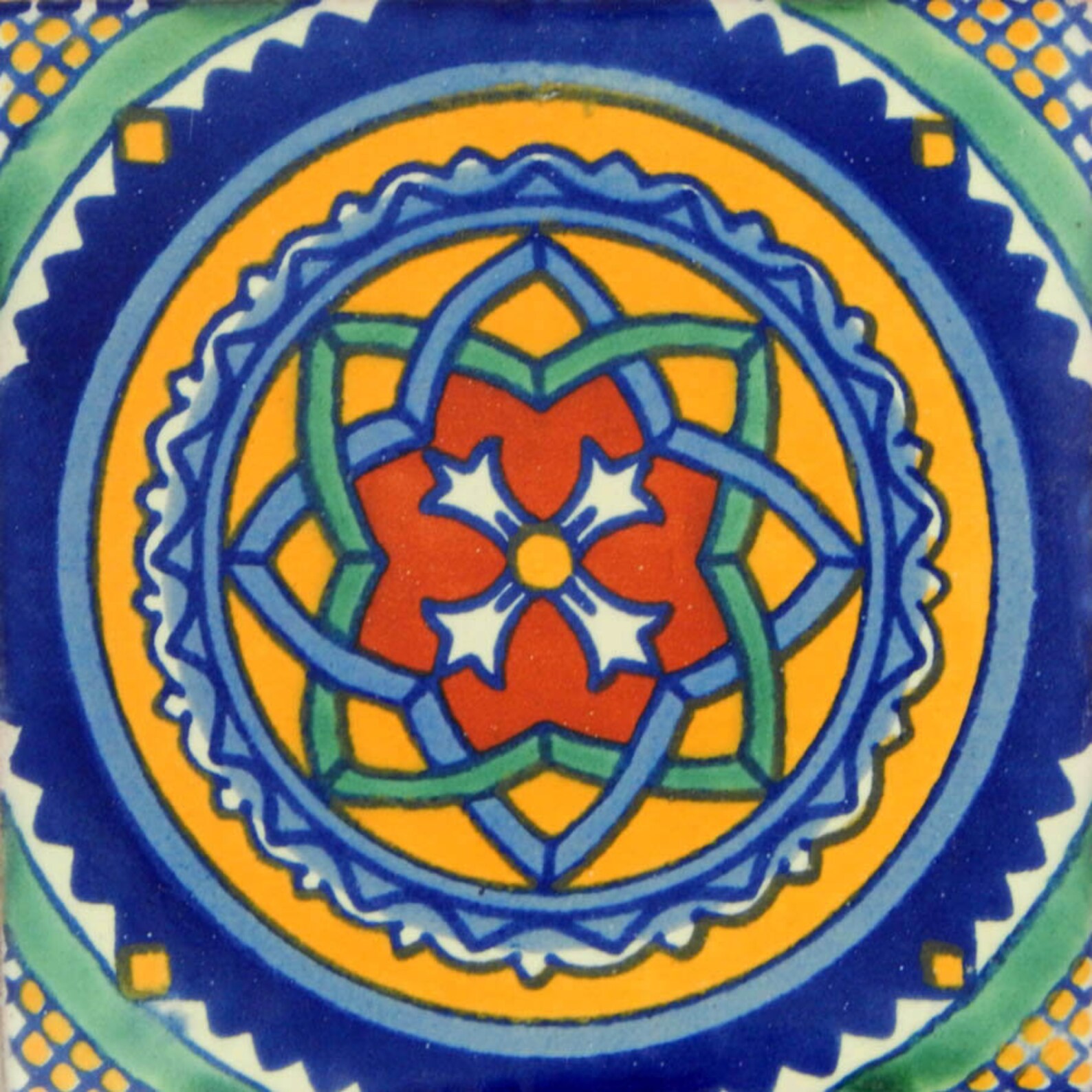 50 4x4 Pieces Mexican Talavera Tiles Handmade Decorative Folk Etsy