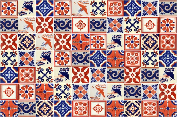 Mexican Handmade Talavera Clay Tile Folk Art 4x4"  Handpainted C174 