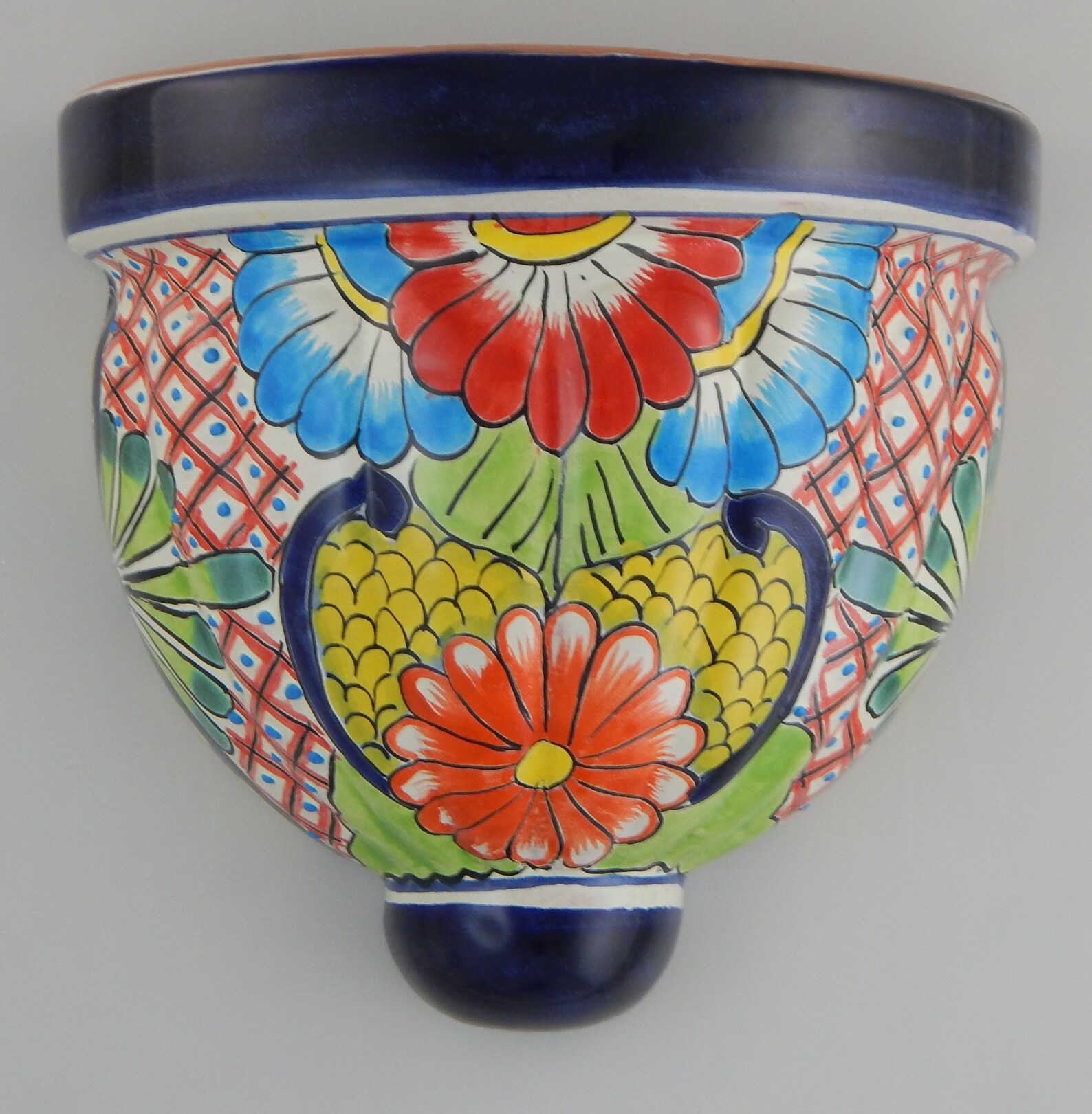 Mexican Talavera Wall Planter Handmade Handpainted Pottery Etsy