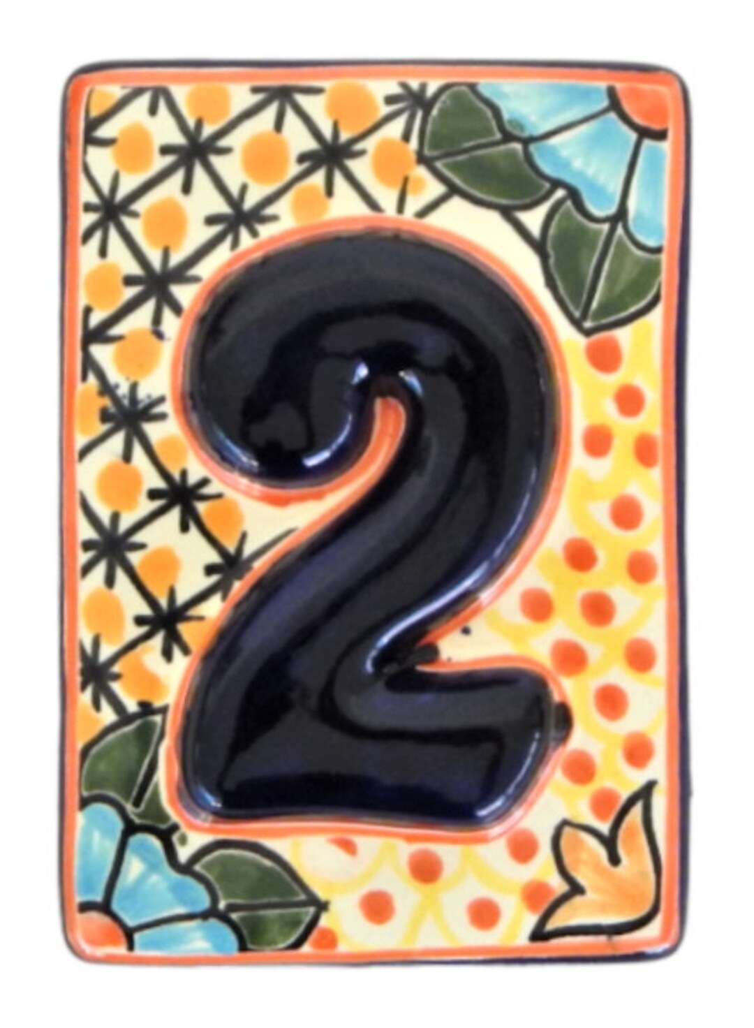 HR4 Mexican Tile House Numbers Address Numbers Ceramic House Number