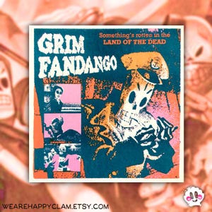 Grim Fandango - Handbedrucktes Risograph