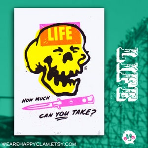 Life - Hand printed Risograph