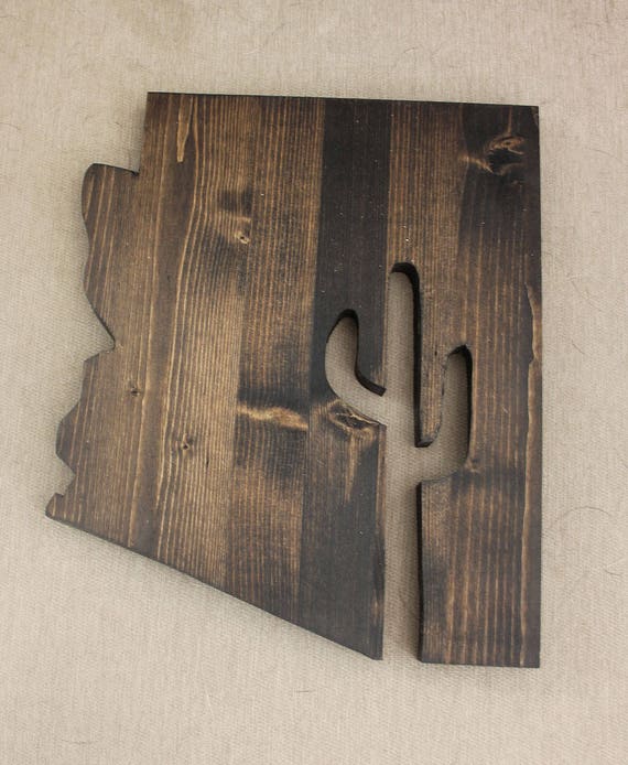 Arizona Sign Wood Signs Az Cactus Gift Home Decor Etsy