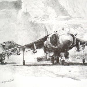 AV-8B Harrier Jump Jet of Marine Expeditionary Unit - Aviation Limited Edition Print