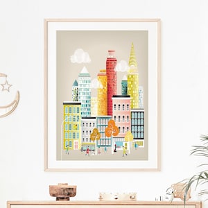 New York Nursery Print, New York Travel Art, Nursery Travel Printable, New York Cityscape Art, Explorer Nursery, Modern Nursery Decor
