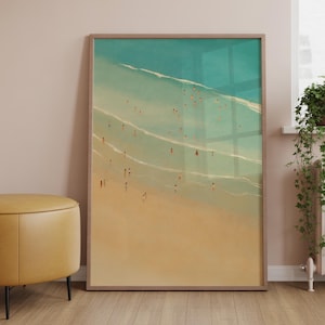 Wild Swimming Print, Beach Surf Print, Ocean Wall Art, Ocean Lover Gift, Sea Swimmer, Minimalist Ocean Art, Printable Wall Art