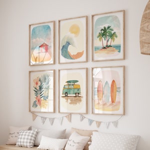 Ocean Thema Kinderzimmer, Kinder Wandkunst, Surf Kinderzimmer, Surf Kinderzimmer Dekor, Surf Poster, Surf Wandkunst, Jungen Dekor, 6er Set, Printable