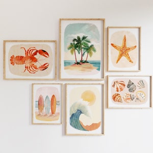 Ocean Thema Kinderzimmer, Kinder Wandkunst, Surf Kinderzimmer, Surf Kinderzimmer Dekor, Surf Poster, Surf Wandkunst, Jungen Dekor, 6er Set, Printable