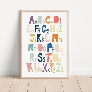 Alphabet Nursery Print, Educational Wall Art, Printable wall art, Minimalist Poster