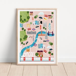 London Stadt Karte Druck, minimalistische London Kindergarten Druck, London Reisekunst, Reiseabenteuer druckbar, London Wanddekor, Digital