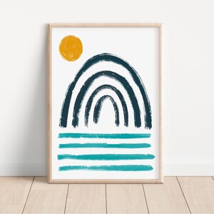 Simple Rainbow Art | Minimalist Baby Art | Fun Baby Print | Nursery Decor