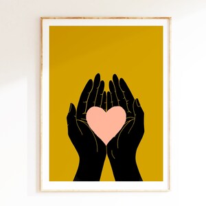 Valentines Gift, Valentines Decor, Love Print, Minimalist Wall Art, Anniversary Gift, Teen Wall Art, Printable Art, Hands Holding Heart