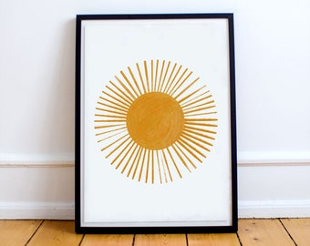Shine Bright Blushing Sunshine Nursery Bedroom Boy Girl Wall Decor Poster Print