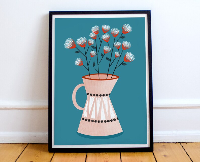Flower with Vase Poster