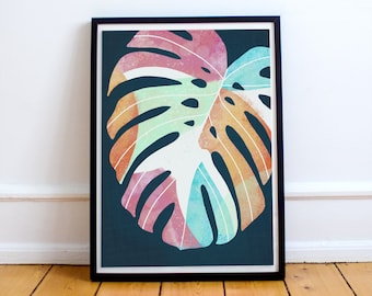 Monstera Print | Botanical Leaf Print | Botanical Print | Printable Art | Boho Nursery Print