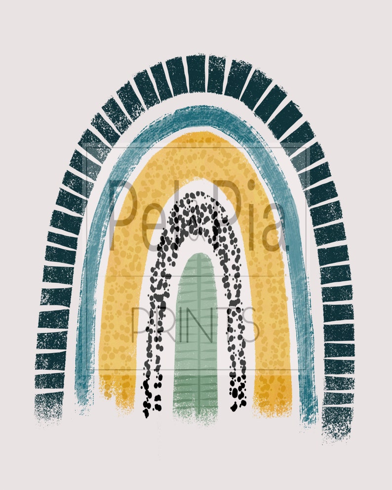 Puede incluir: Una ilustraci&oacute;n colorida de arco&iacute;ris con un efecto texturizado de pinceladas. El arco&iacute;ris est&aacute; formado por azul verdoso, amarillo, negro y verde. Los bordes exteriores del arco&iacute;ris son azul verdoso oscuro y tienen un patr&oacute;n rayado.