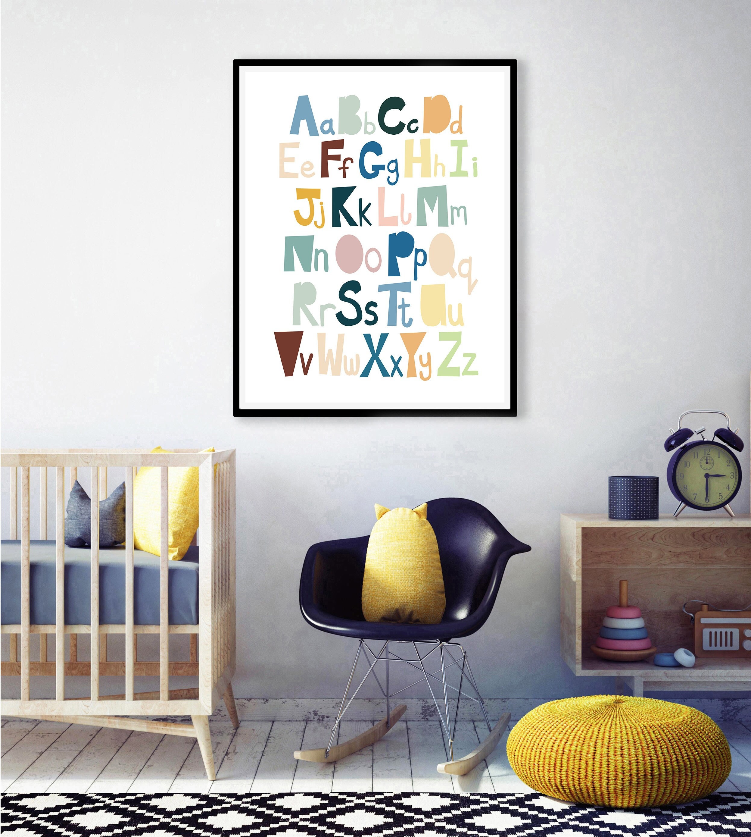 Alphabet Nursery Print, ABC Print, Boys Room Decor, Educational Wall ...