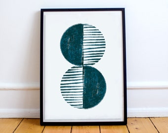 Arte de pared circular / Arte circular abstracto / Impresión de arte minimalista / Impresión de arte boho / Arte imprimible