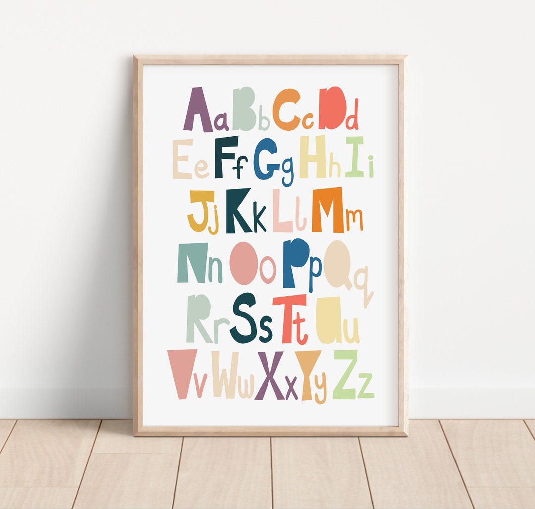 Alphabet Nursery Print, Educational Wall Art, Printable Wall Art ...