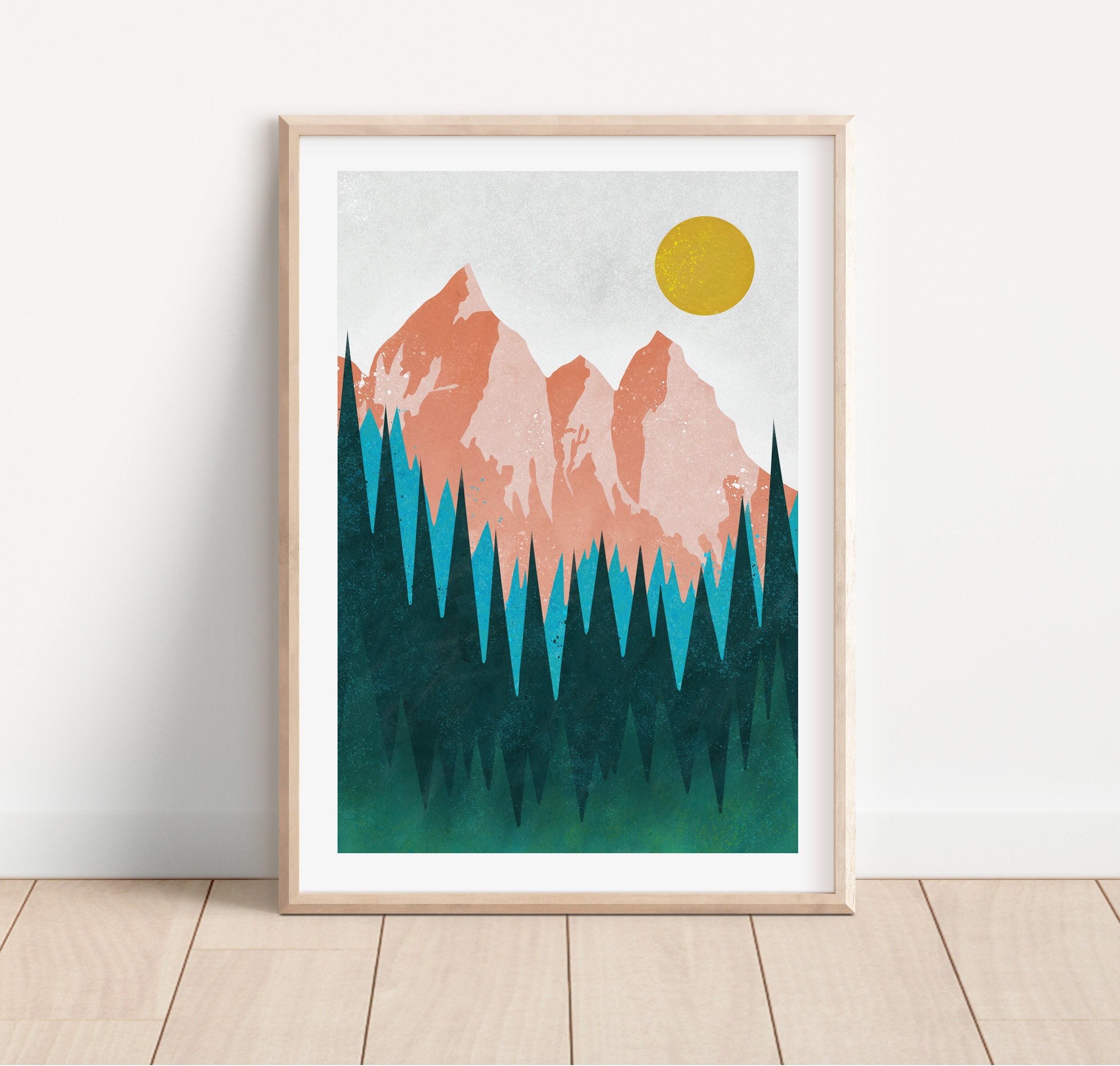 Mountain Forest Art | Nordic Art Print | Scandi Wall Art