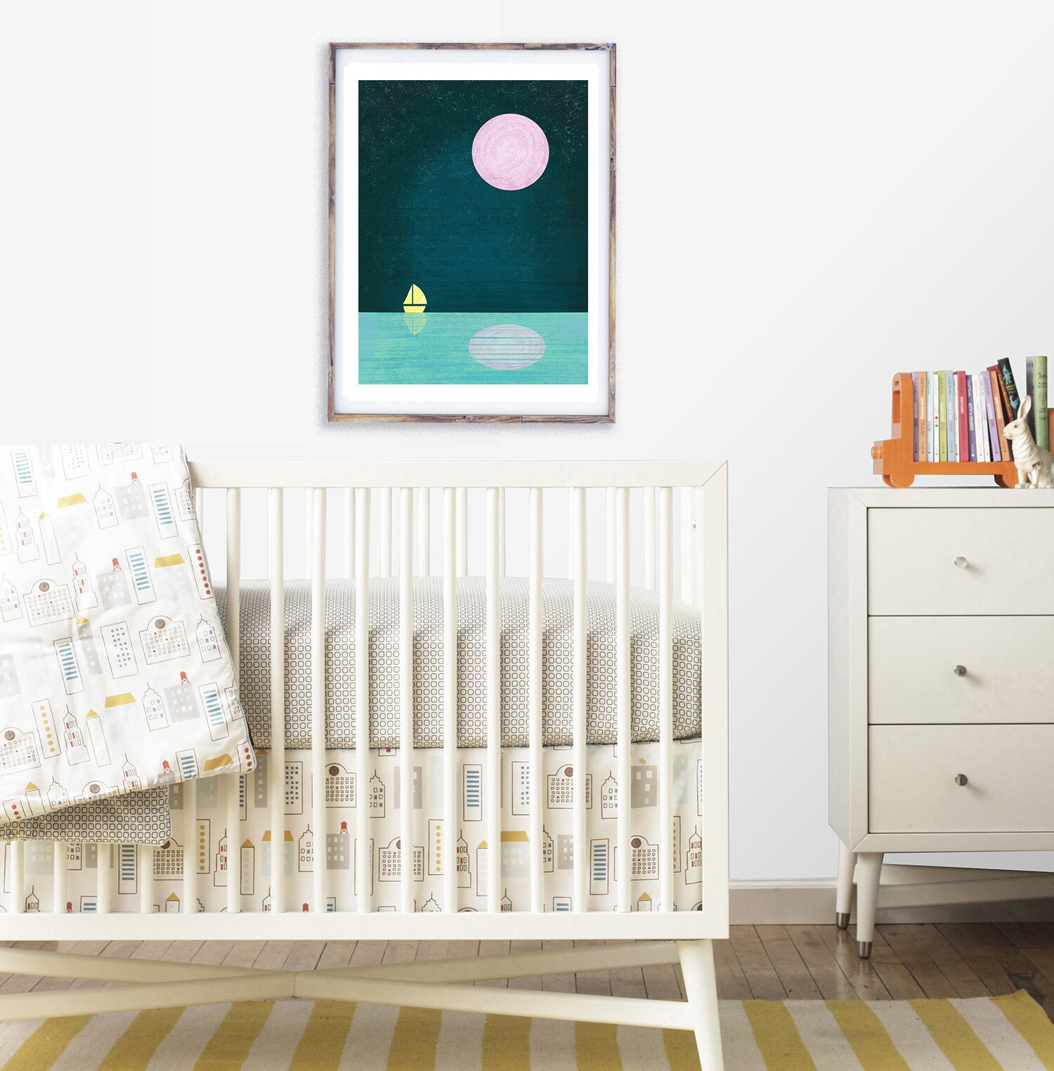 Nautical Nursery Art Moon Nursery Print Boho Nursery Art - Etsy