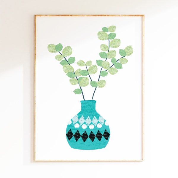Botanical Print, Eucalyptus Print, Minimalist Wall Art, Printable Wall Art, Cute Plant Print, Plant Lover Gift