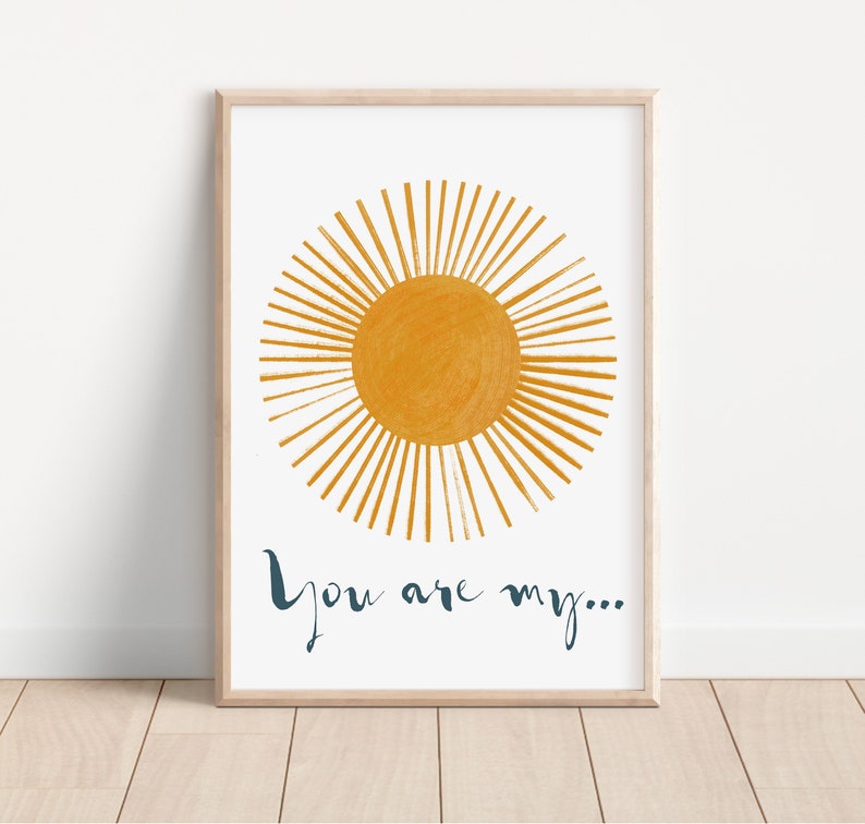 Sunshine Print You Are My Sunshine Nursery Wall Art Etsy