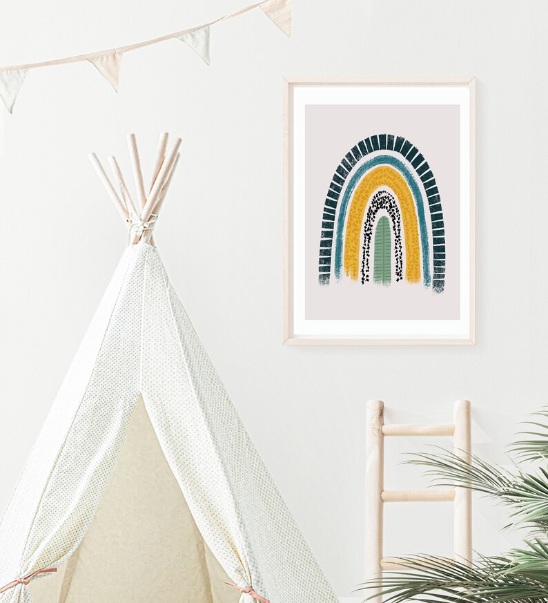 Puede incluir: Una impresi&oacute;n enmarcada de un arco&iacute;ris colorido con un dise&ntilde;o texturizado y abstracto. El arco&iacute;ris est&aacute; hecho de colores azul, verde, amarillo y blanco.