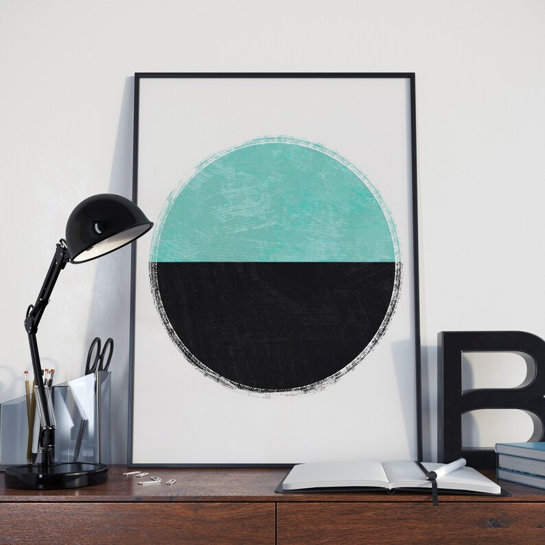 Cartel de círculos / Impresión de arte minimalista / Impresión de vivero Boho / Arte imprimible / Arte de pared de yoga imagen 2