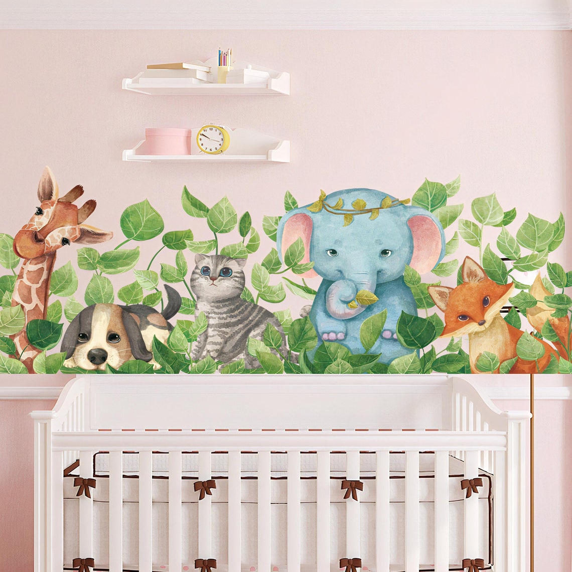 Cute Baby Animals Wall Decals Nursery Decals Kids Room Etsy