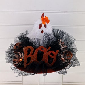 Halloween Decor, EXTRA SMALL Witch Hat, 5.5 in. tall x 7 in. wide, Halloween Tree Ornaments, Witch Hat Tree Topper, Halloween Shelf Sitter