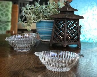Vintage Clear Cut Glass Dessert Bowls - Set of 3