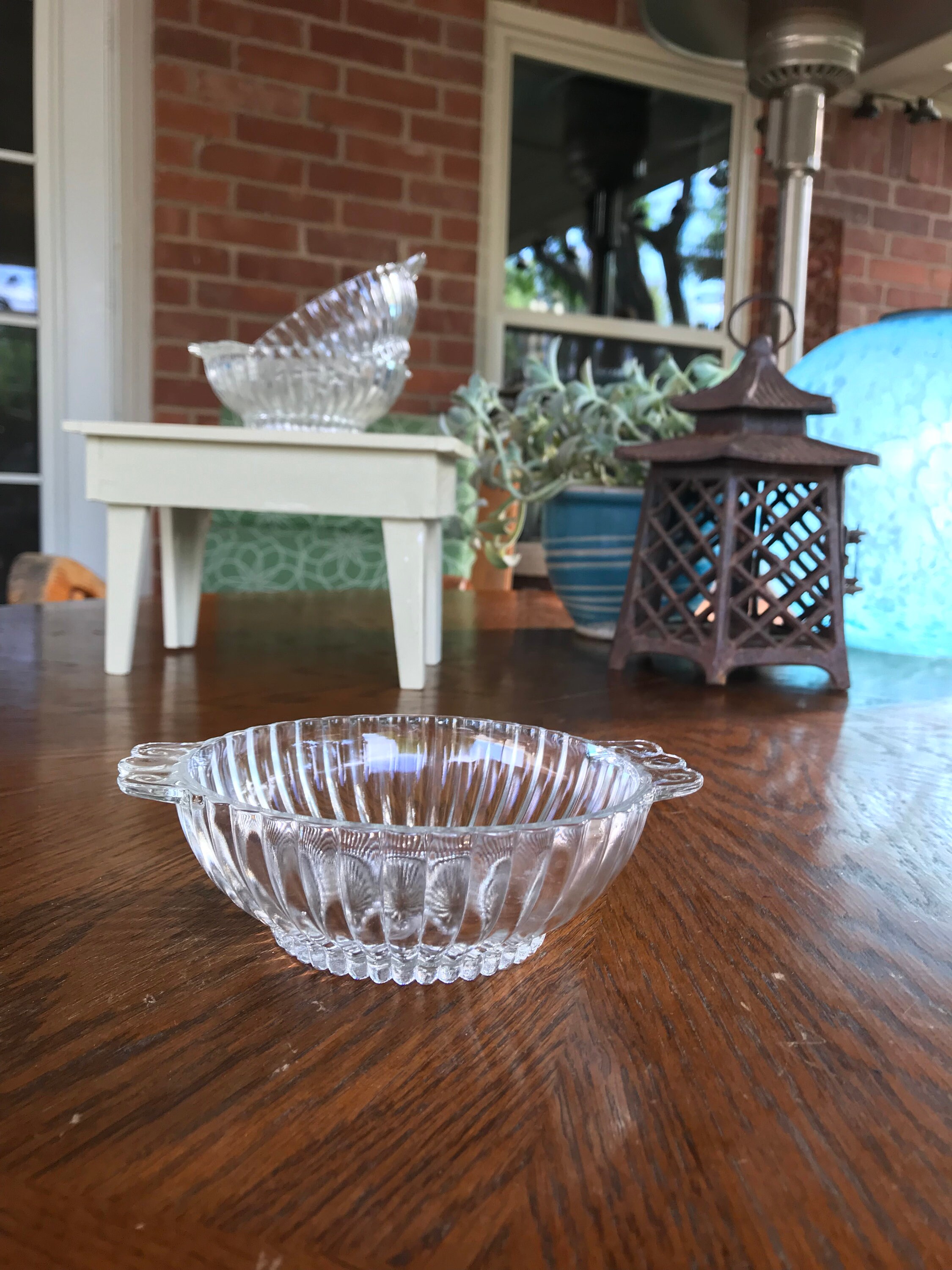 Vintage Clear Cut Glass Glass Bowls Dessert Dishes Set of Etsy UK