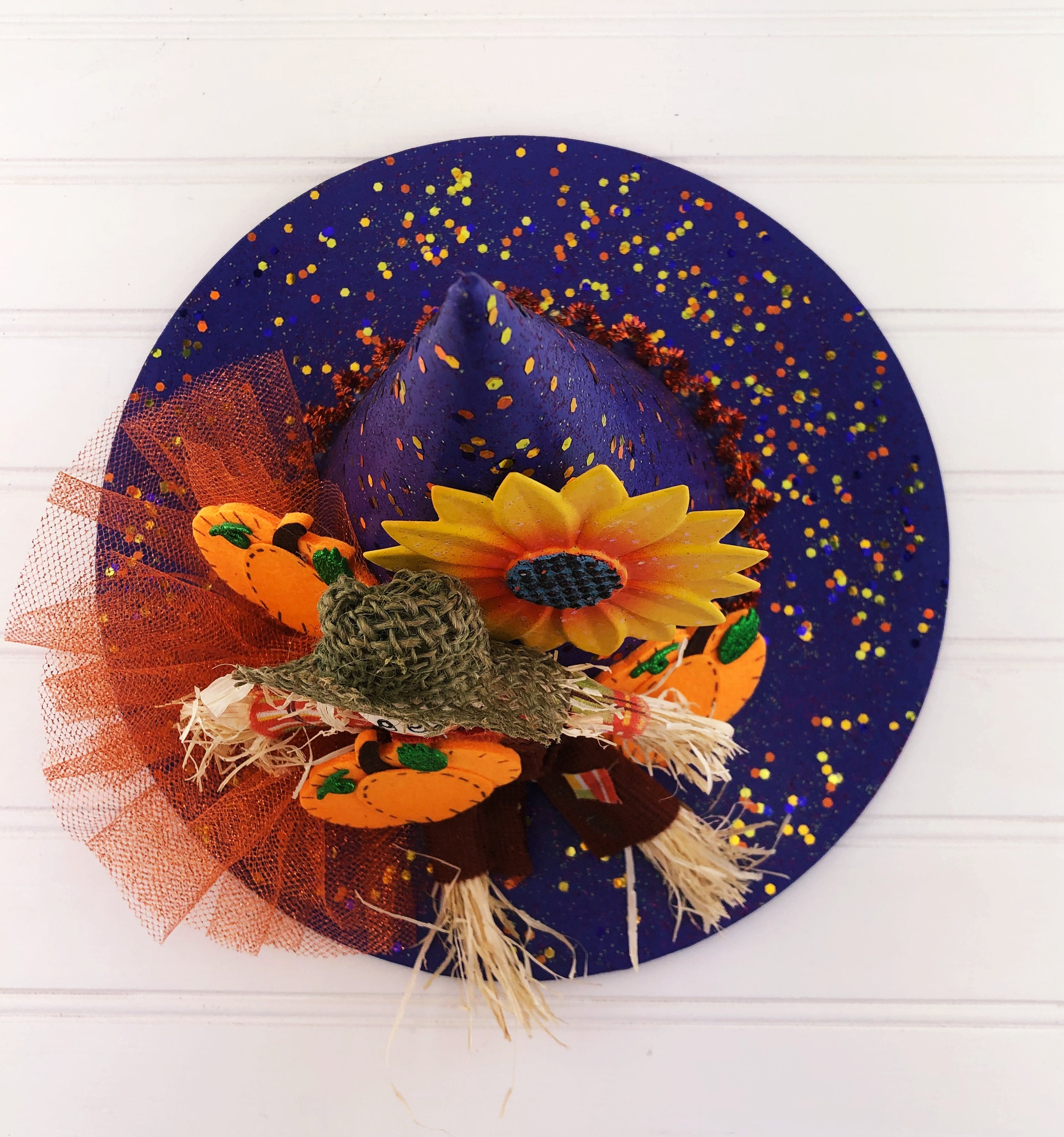 Decoración Ventana Halloween – Sombrero Bruja, Calabaza, Espantapájaros, Acrílico, Colgante, Para Fiesta