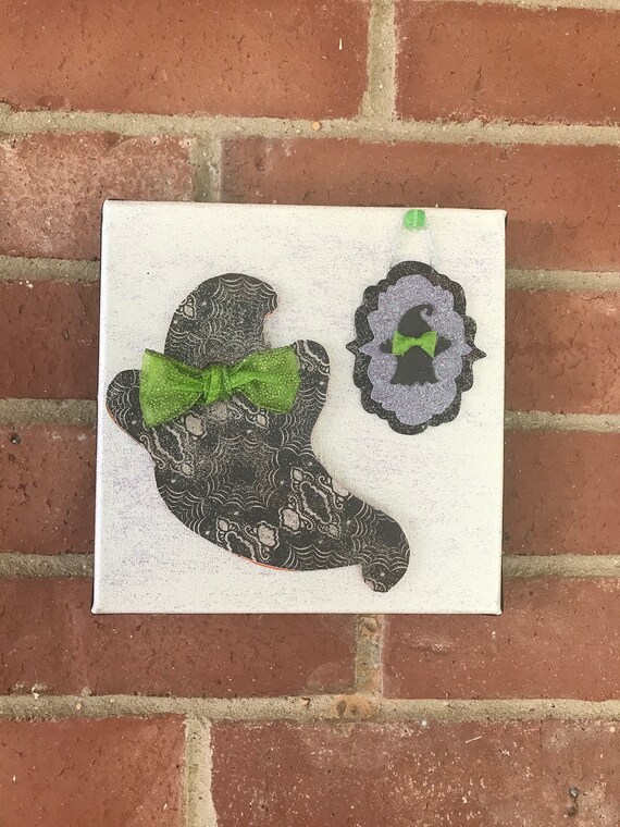 Halloween Decor Ghost Picture Halloween Canvas Halloween Etsy