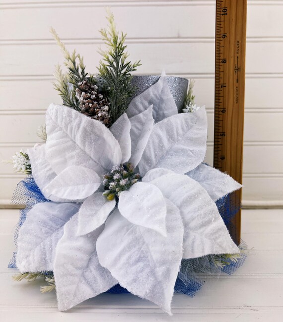 Verschneite Weihnachtsstern- Weihnachtsbaumspitze:  Glitzer-Zylinderhut-Dekor - Etsy.de