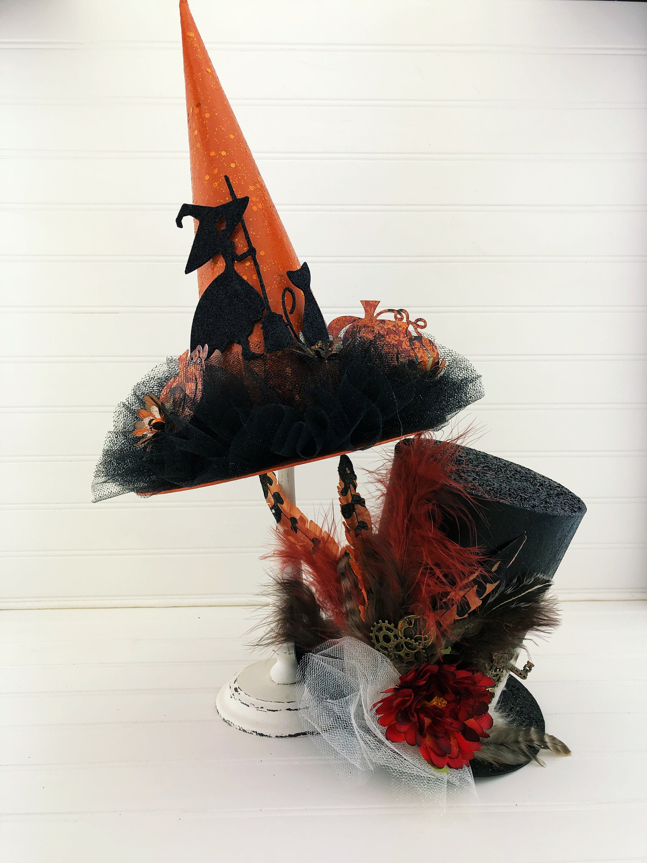 Halloween Decor Tall Witch Hat & Steampunk Top Hat | Etsy