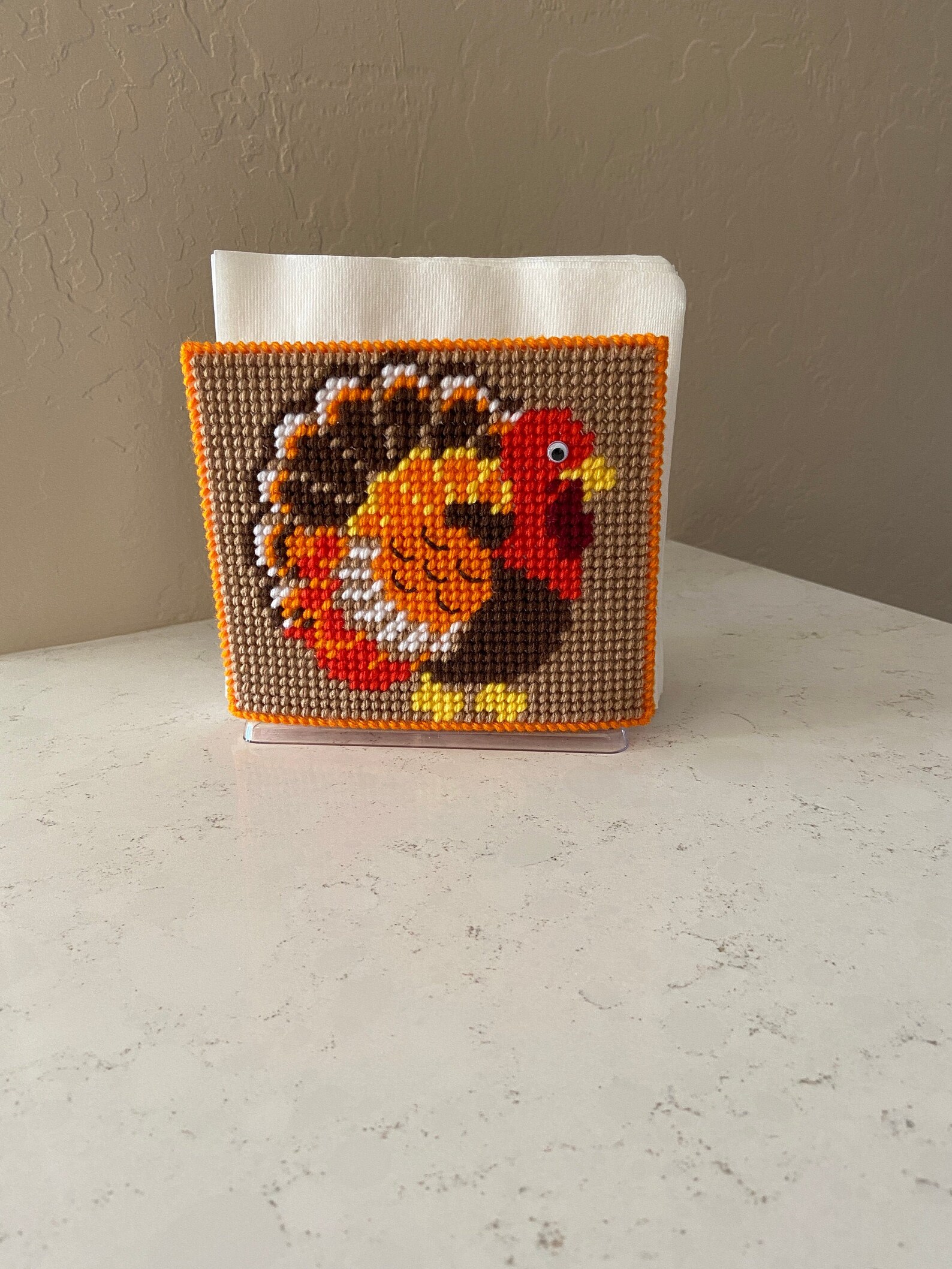 Thanksgiving Napkin Holder / Turkey design / Plastic Canvas Etsy