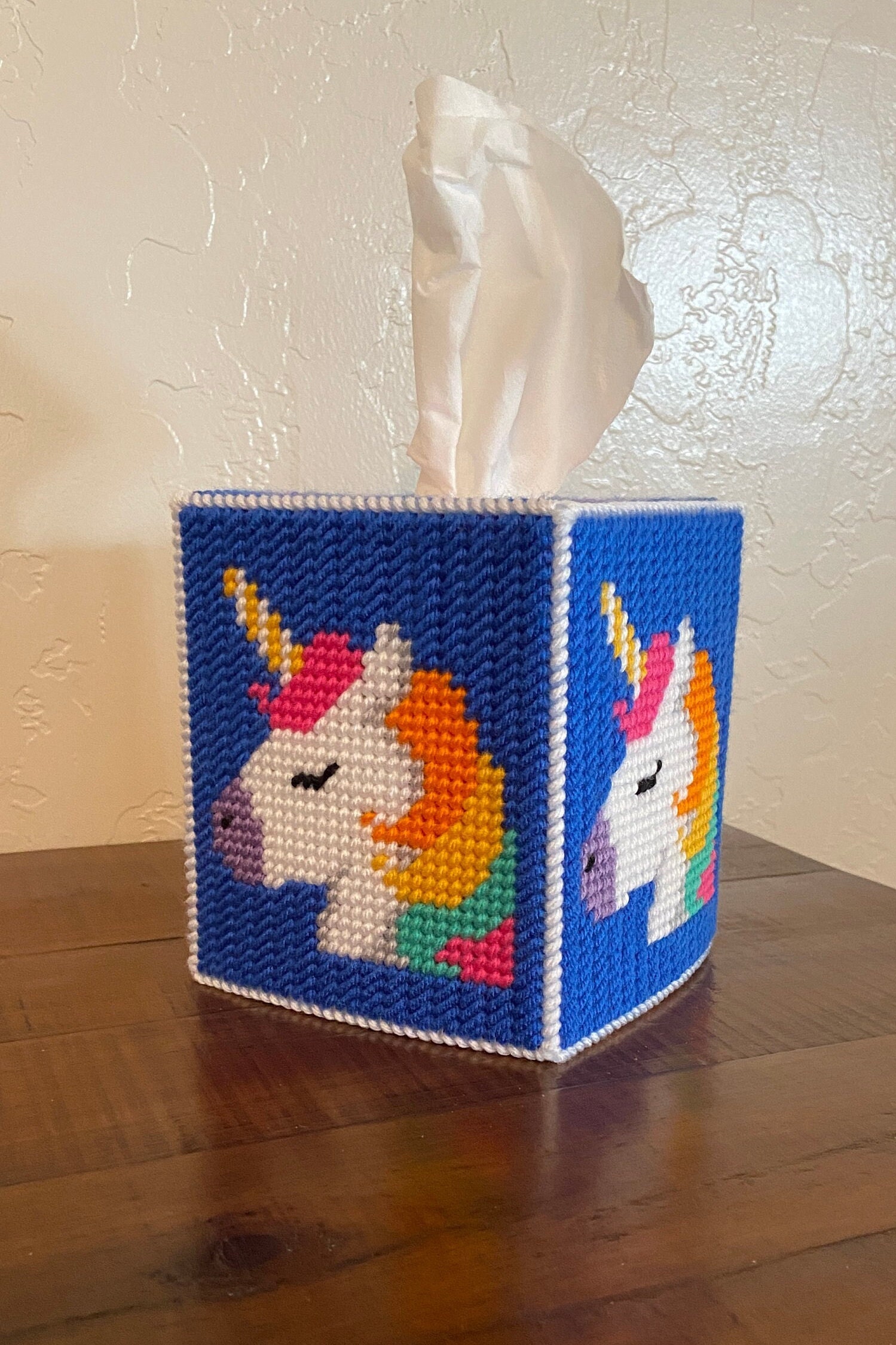 Colorful Unicorn Tissue Box Cover, Cute Plush