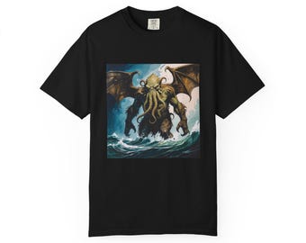 Cthulthu T-shirt, Lovecraftian Horror T-Shirt, Unisex Shirt, Vintage Horror Kleidung, Fabelwesen Kleidung