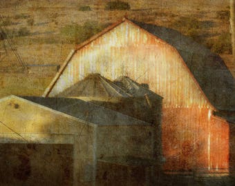 Old Eastern Oregon Barn - Photo Painting for Canvas Print, Scrapbook Paper, Greeting Card