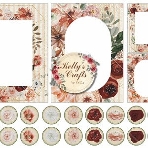 Puede incluir: Una colecci&oacute;n de elementos de arte digital floral con marcos, formas ovaladas y dise&ntilde;os circulares. Los marcos y las formas est&aacute;n adornados con flores de acuarela en tonos rojos, burdeos y crema, con detalles dorados y un fondo a rayas. Los dise&ntilde;os circulares presentan ilustraciones de flores individuales.