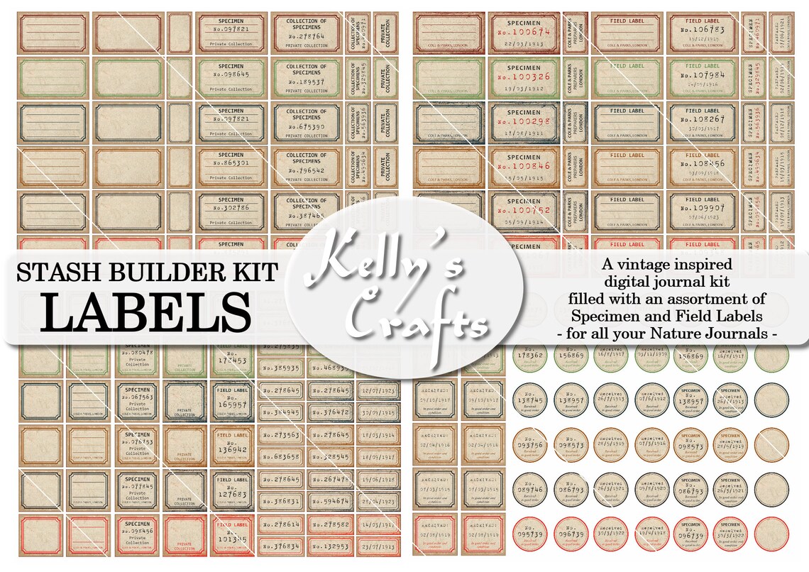 Vintage Field and Specimen Labels - Suitable for Use With Nature and ...