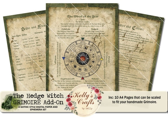 Grimoire Printable Pages the Hedge Witch Grimoire Add On, Book of Shadows Printables, Grimoire Digitals, Grungy Journal Papers - Etsy Grimoire Printable Pages the Hedge Witch Grimoire Add On, Book of Shadows Printables, Grimoire Digitals, Grungy Journal Papers - Etsy