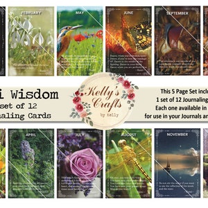 Rumi Wisdom Journaling Cards, un ensemble numérique imprimable de 12 cartes de journalisation à utiliser dans vos journaux et planificateurs