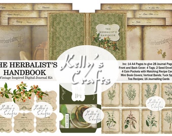 Herbalist&#39;s Handbook: Vintage Botanical Digital Journal Kit (PDF)
