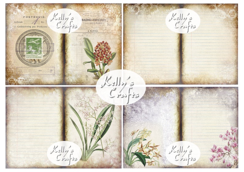 For the Love of Orchids Botanical inspired Digital Junk Journalling Kit